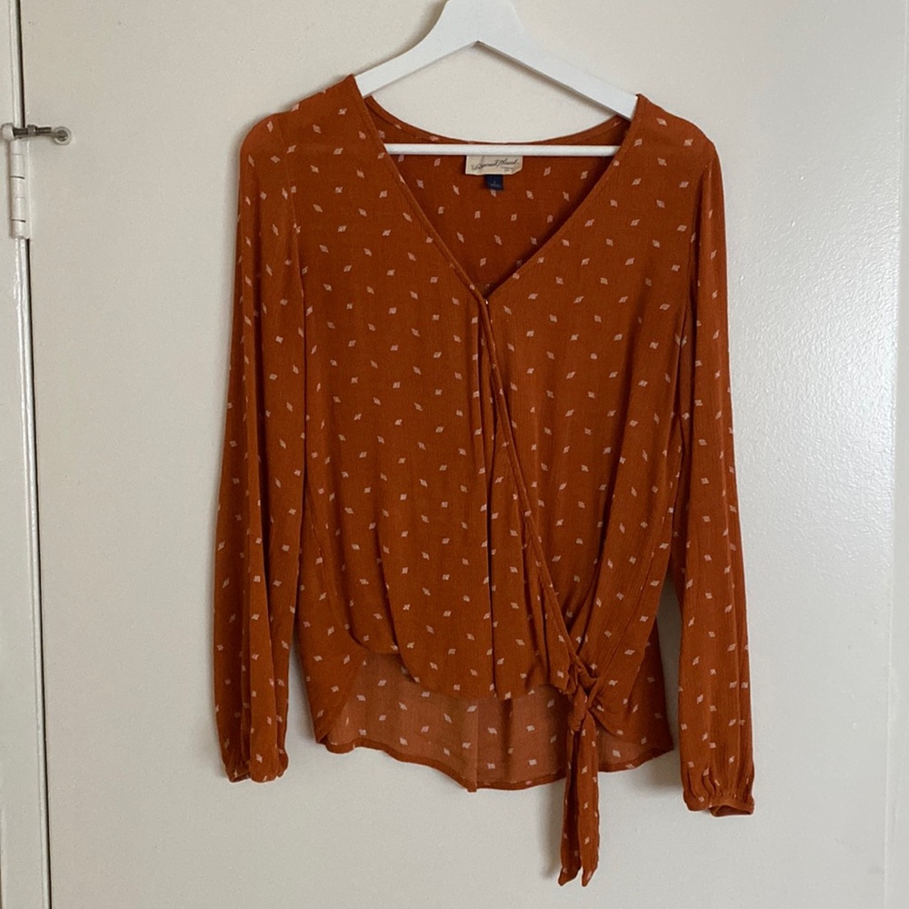 Orange long sleeve blouse